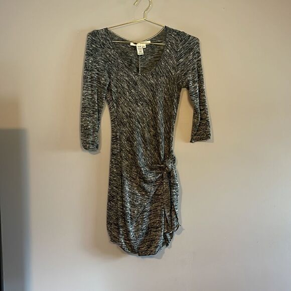 Max Studio Knit Scoop Neckline 3/4 Length Sleeve Faux Wrap Mini Dress | SZ S - Picture 12 of 12
